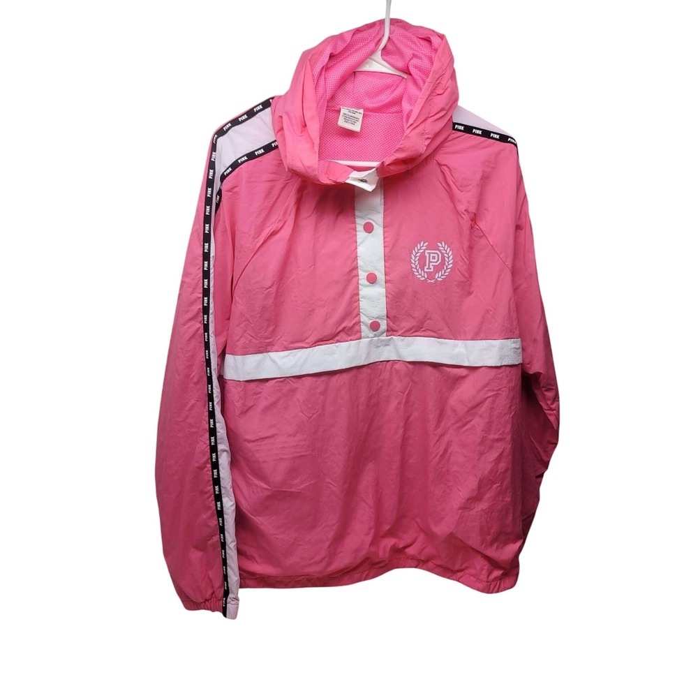 PINK Victoria's Secret‎ Pink Anorak Windbreaker Pullover Jacket – Size M/L - Picture 2 of 2